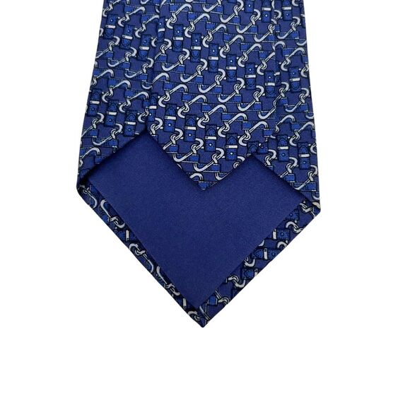 Hermes Accessories Hermes Mens Tie Equestrian Belts Navy Blue Satin